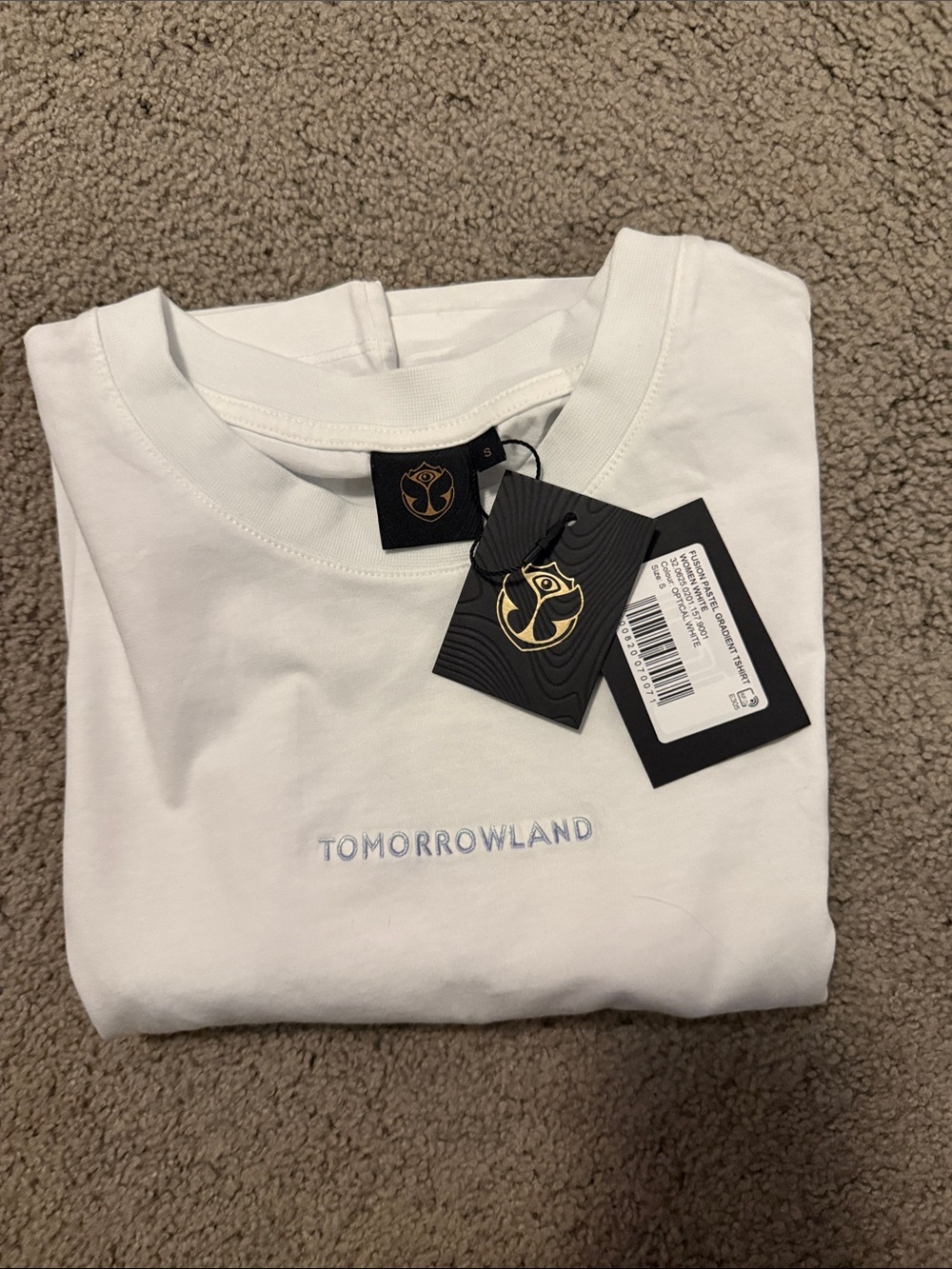 Cropped TOMORROWLAND White Minimal Logo Tee